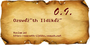 Ozsváth Ildikó névjegykártya