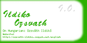 ildiko ozsvath business card