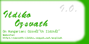 ildiko ozsvath business card